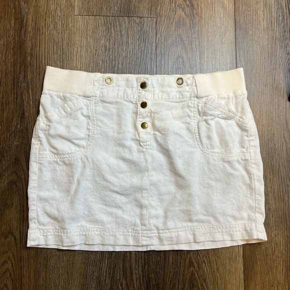 2/$30 3/$45 Ci Sono Linen Collection WHITE SKIRT LINEN BLEND - Picture 1 of 4
